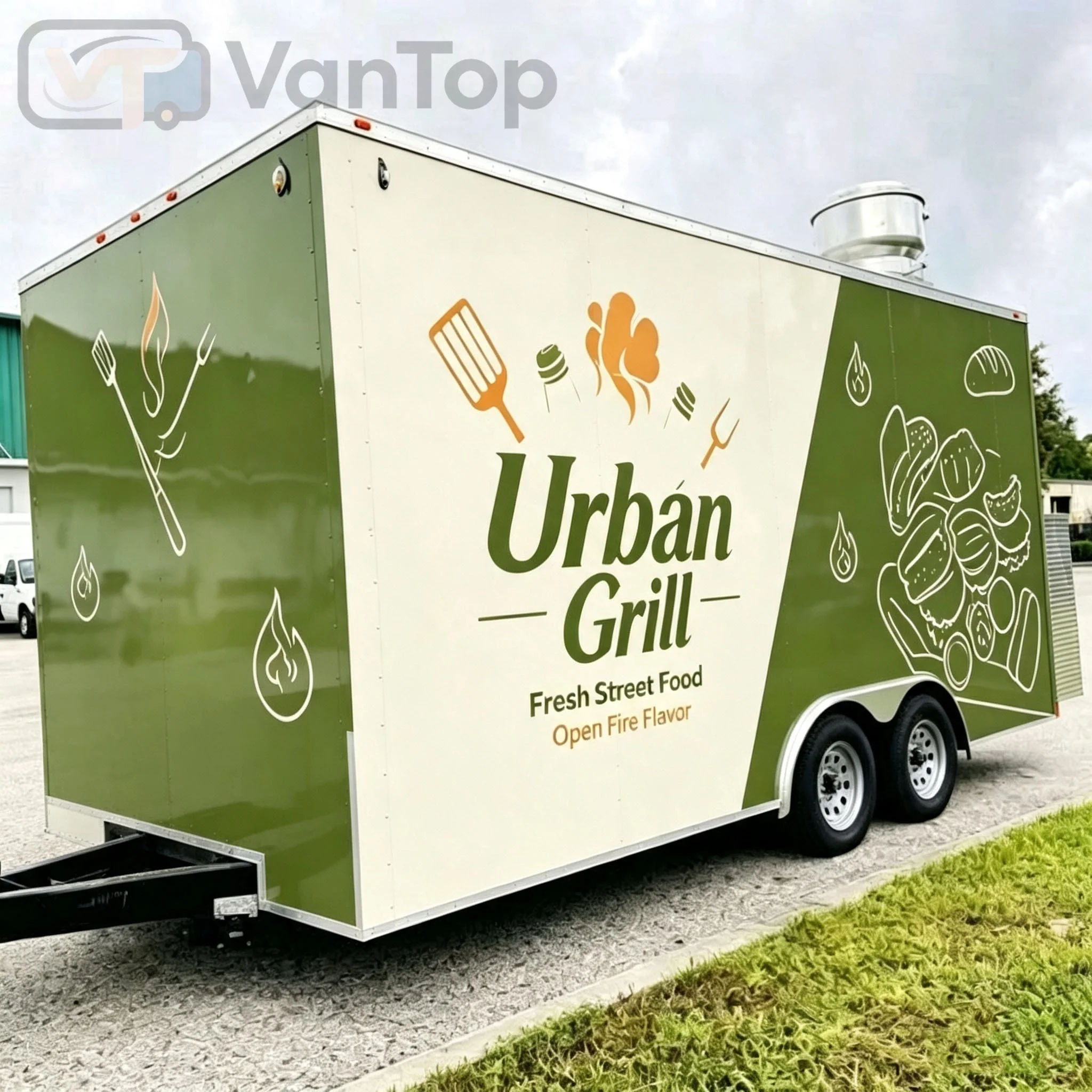 Custom Food Trailer Mobile Food Truck Kitchen Trailer Concession Trailer Street Food Catering Business for Pizza Hamburger