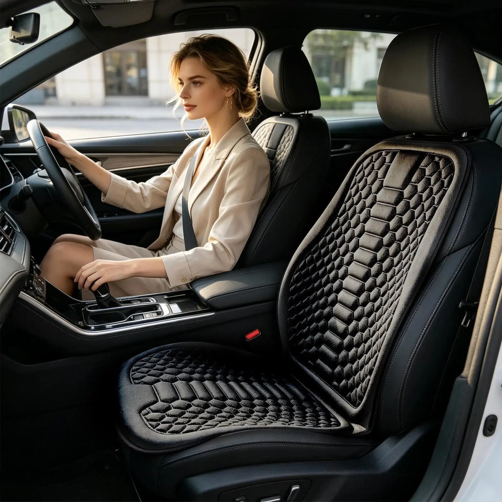 Cooling Seat Cushion for Car Cool Down Dustproof Ice Silk Vehicle Seat Cover for Drivers Women Men Trucks Sedans SUVs RVs City