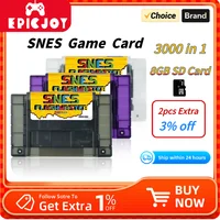 Tarjeta de Juego EPICJOY Super SNES 3000 en 1 con Tarjeta TF de 8GB para Consola SNES, Compatible con la Consola Original de EE. UU.