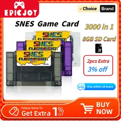 EPICJOY Super SNES Game Card 3000 in 1 SNES Card With 8GB TF Card For N SNES Console Compatible With original US Console