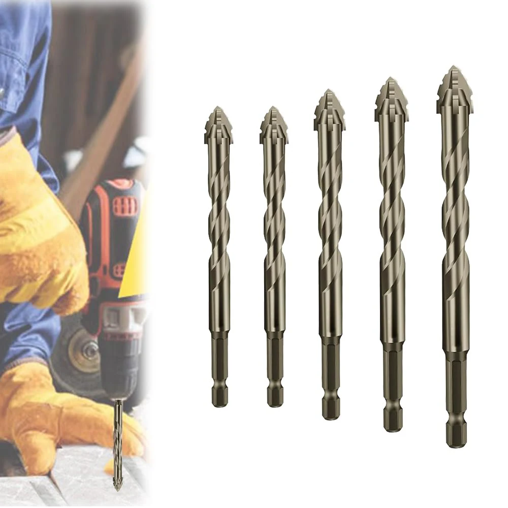 High Hardness Eccentric Drill Bit Set Four-Edged Serrated Eccentric Drill 6/6/8/10/12mm Glass Tile Ceramic Triangle Drill Bit