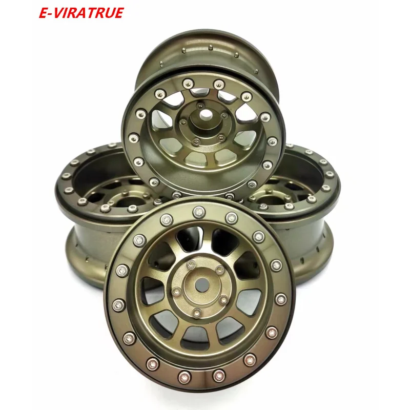 

E-VIRATRUE 2.2''Aluminum Wheel For Axial RYFT RBX10 1/10 Scale Rock Bouncer&Losi Hammer Rey U4 1/10 4pcs