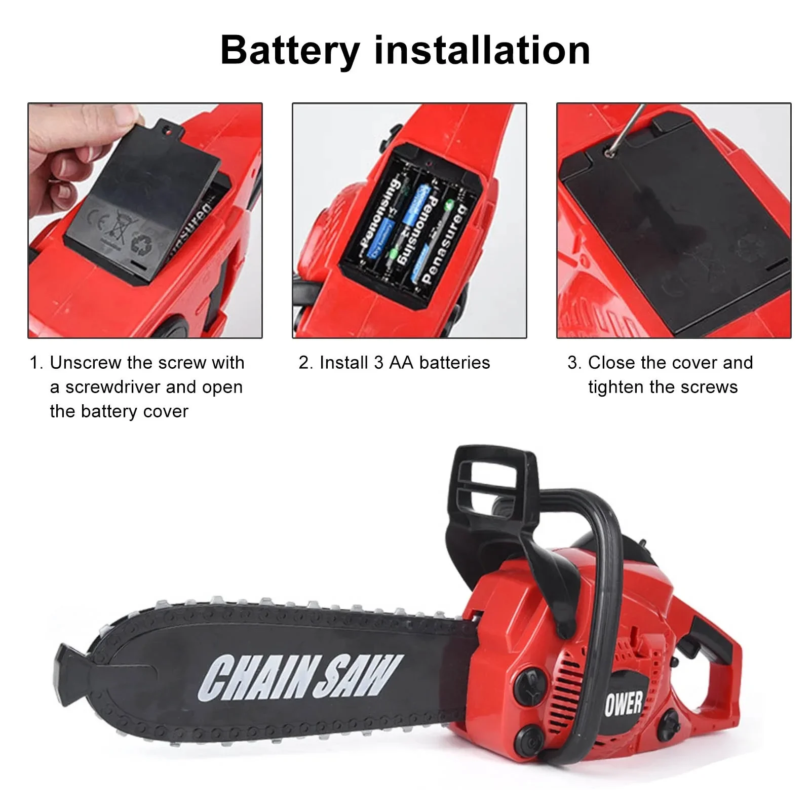 Big Size Electronic Rotating Chainsaw Brinquedos, Ferramenta de Som Realista, House Play Brinquedos, Ferramentas de Reparo para Crianças, Presentes