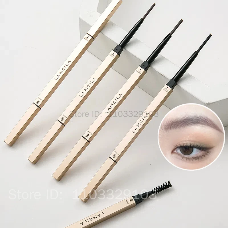 5 colores con cepillo lápiz de cejas de doble cabeza impermeable suave lápiz de cejas a prueba de sudor Gel de cejas lápiz de tatuaje cosméticos