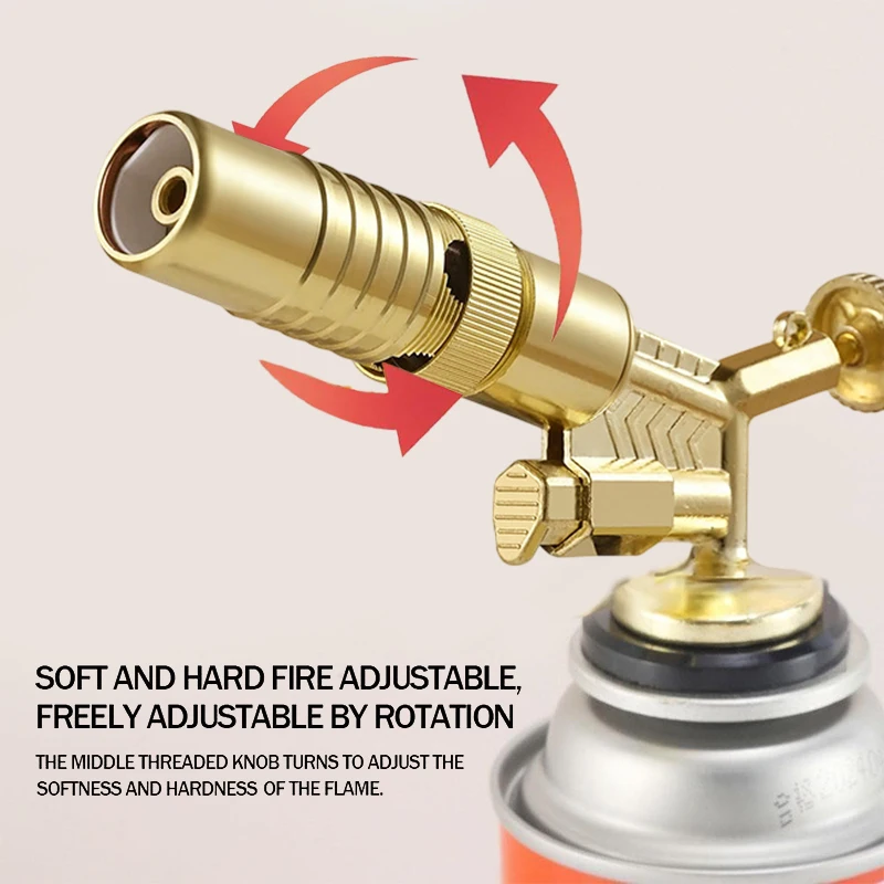New Portable Welding Gas Torch Flame Nozzle Butane Burner Outdoor Camp BBQ Flamethrower Kitchen Supplies Welding Equipment