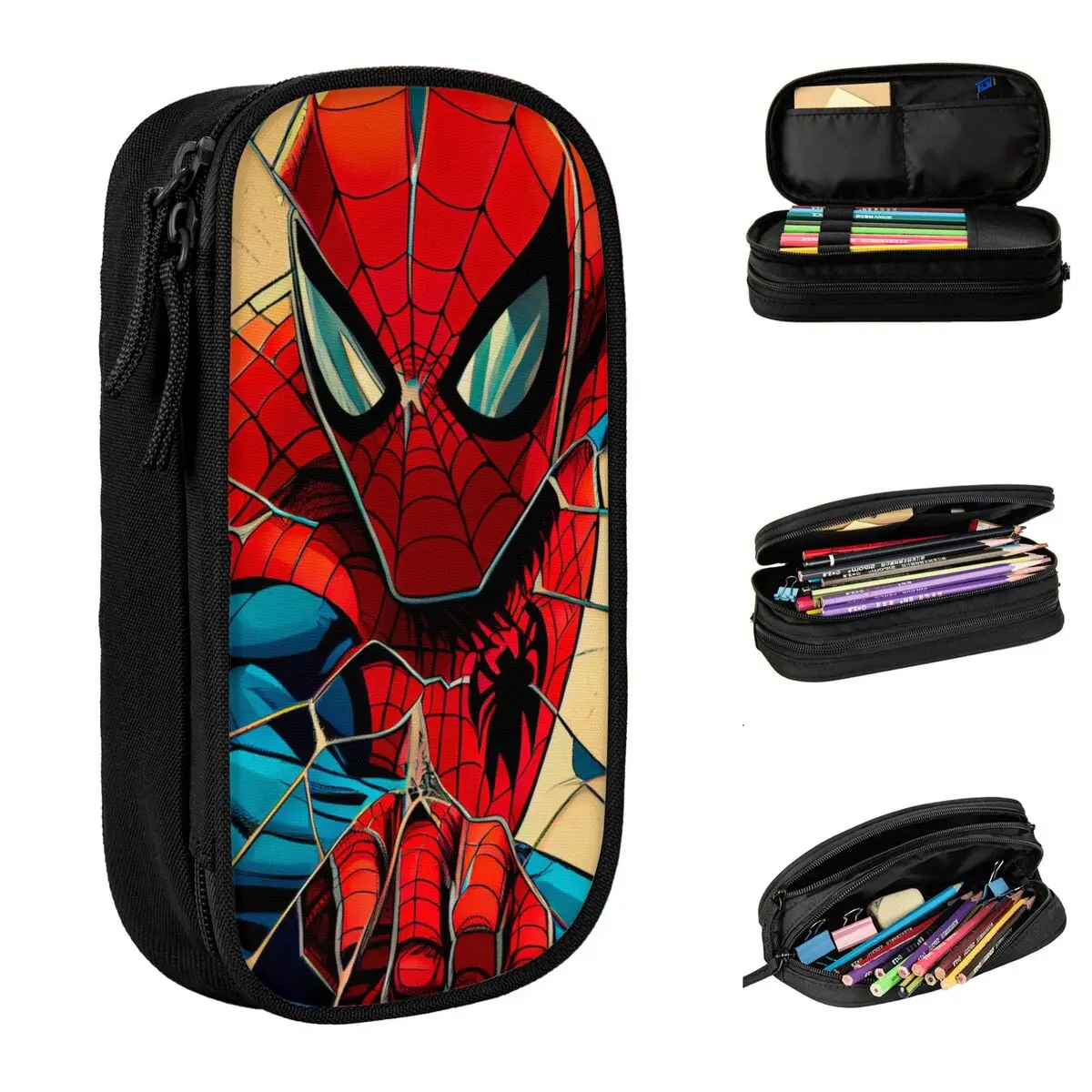 Lovely Spider-man Pencil Cases Pencilcases Pen Box for Student Large Storage Bag Students School Gifts Stationery