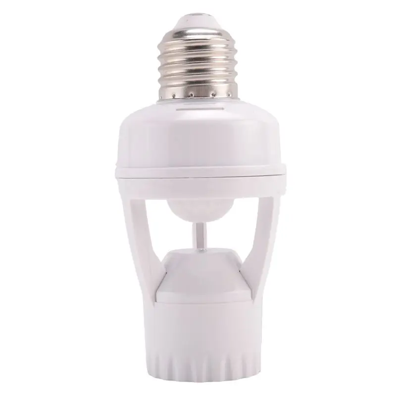 E27 LED 220V Screw Light Bulb Holder LED PIR Infrared Motion Sensor Lamp With Switch Socket Identify E27 Motion Sensor-AA26