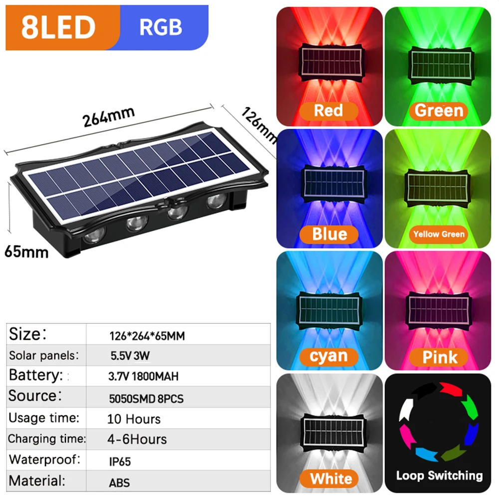 CHENBEN Solar Wand Licht Led Hof Straße Wasserdichte Außen Garten Wand Lampe Solar Hause Dekoration Haus Outdoor LED Wand Beleuchtung 5