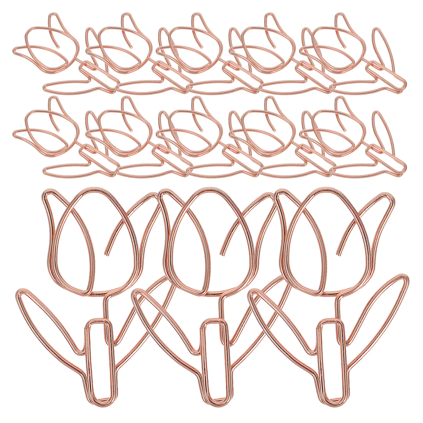 20 Pcs Paper Clip Clips for Cute Shape Decorative Document Fixing Cartoon Tulip Office