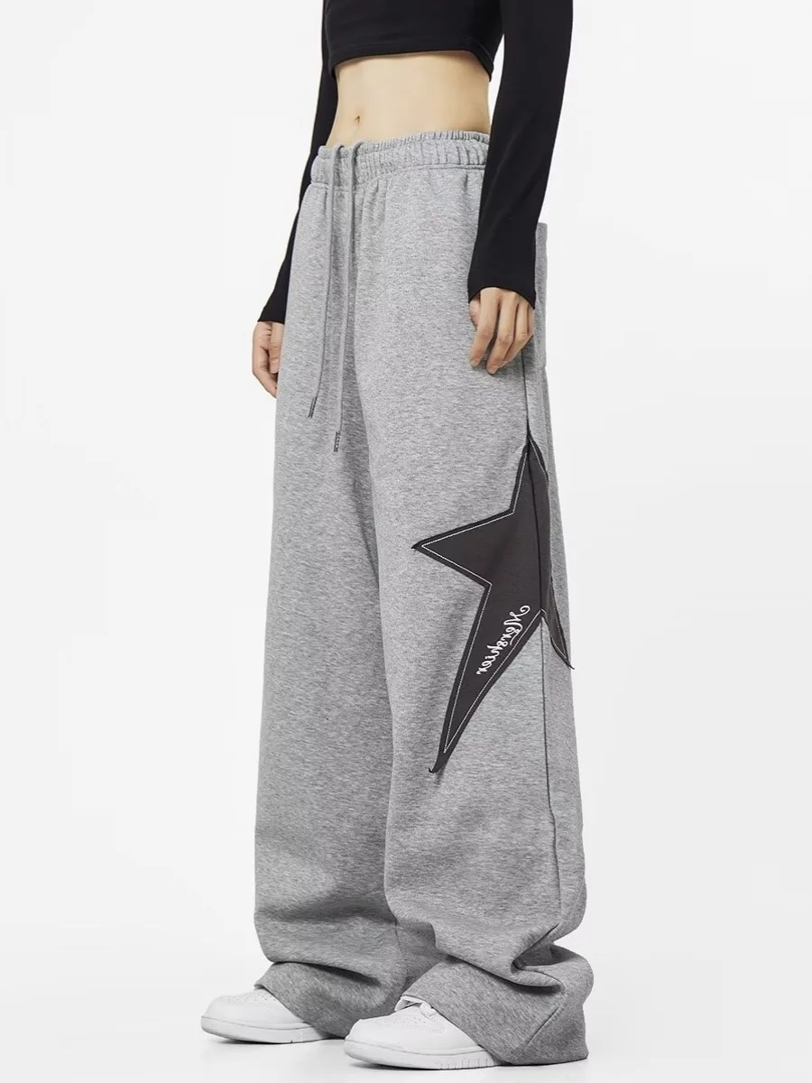 

Women's Casual Straight Leg Wide Leg Pants Comfortable Elastic Waist Long Trousers Faionable Straight Cut Youthful Sle