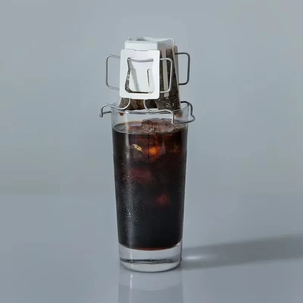 Portable Coffee Filter Paper Holder Reusable Lightweight Filter Paper Bag Shelf Stainless Steel Coffee Cup Dripper Baskets