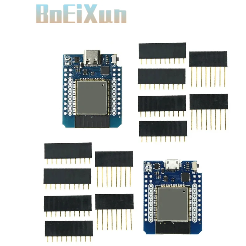 Wemos D1 MINI for ESP8266 & ESP32 ESP-32S, WiFi BT CP2104 CH9102 Dev Board, Compatible with Arduino with Pins