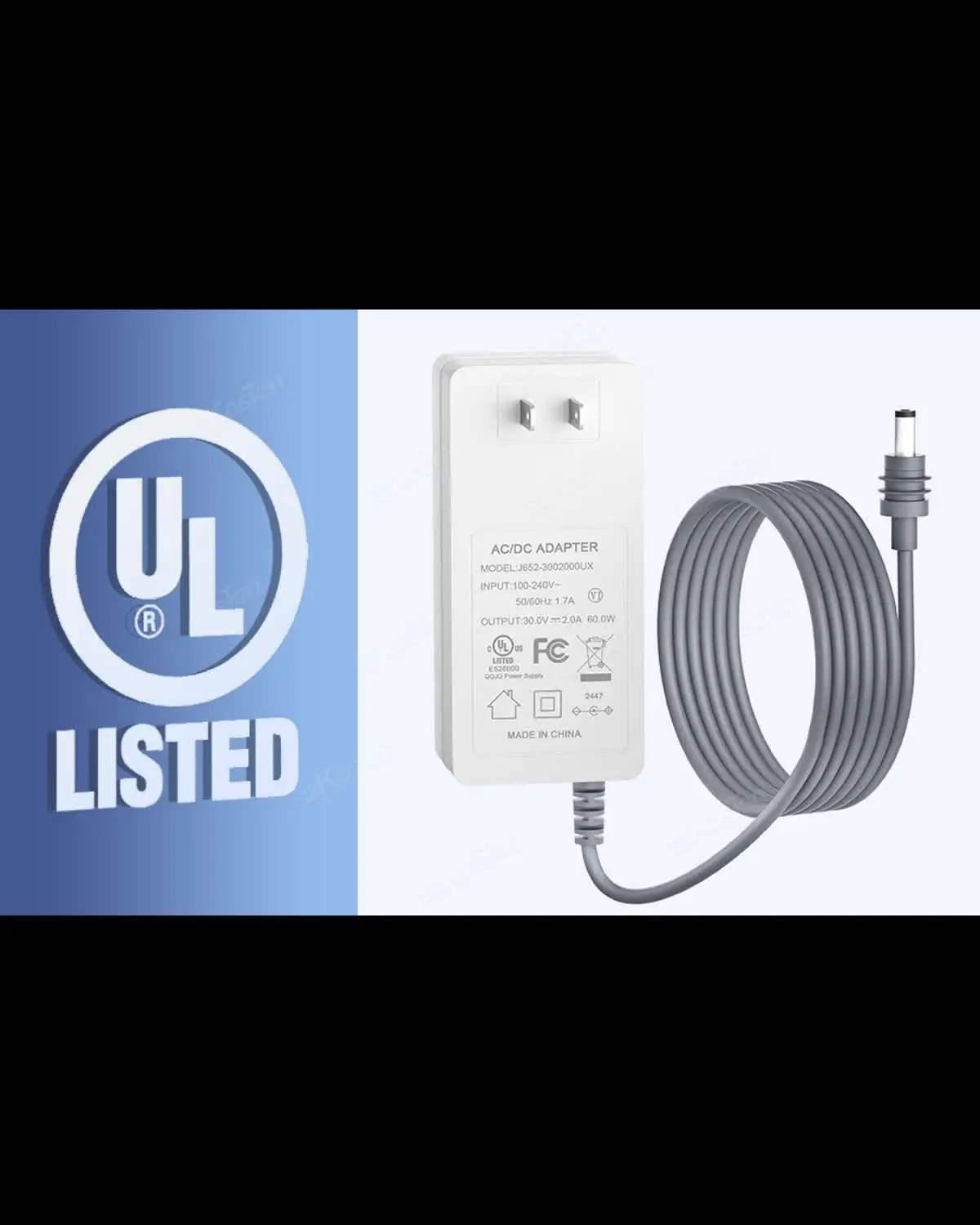 Para Starlink Mini Cable de alimentación del cargador 60W adaptador de fuente de alimentación de repuesto DC 30V 2A salida enchufe del cargador de pared para Starlink Mini