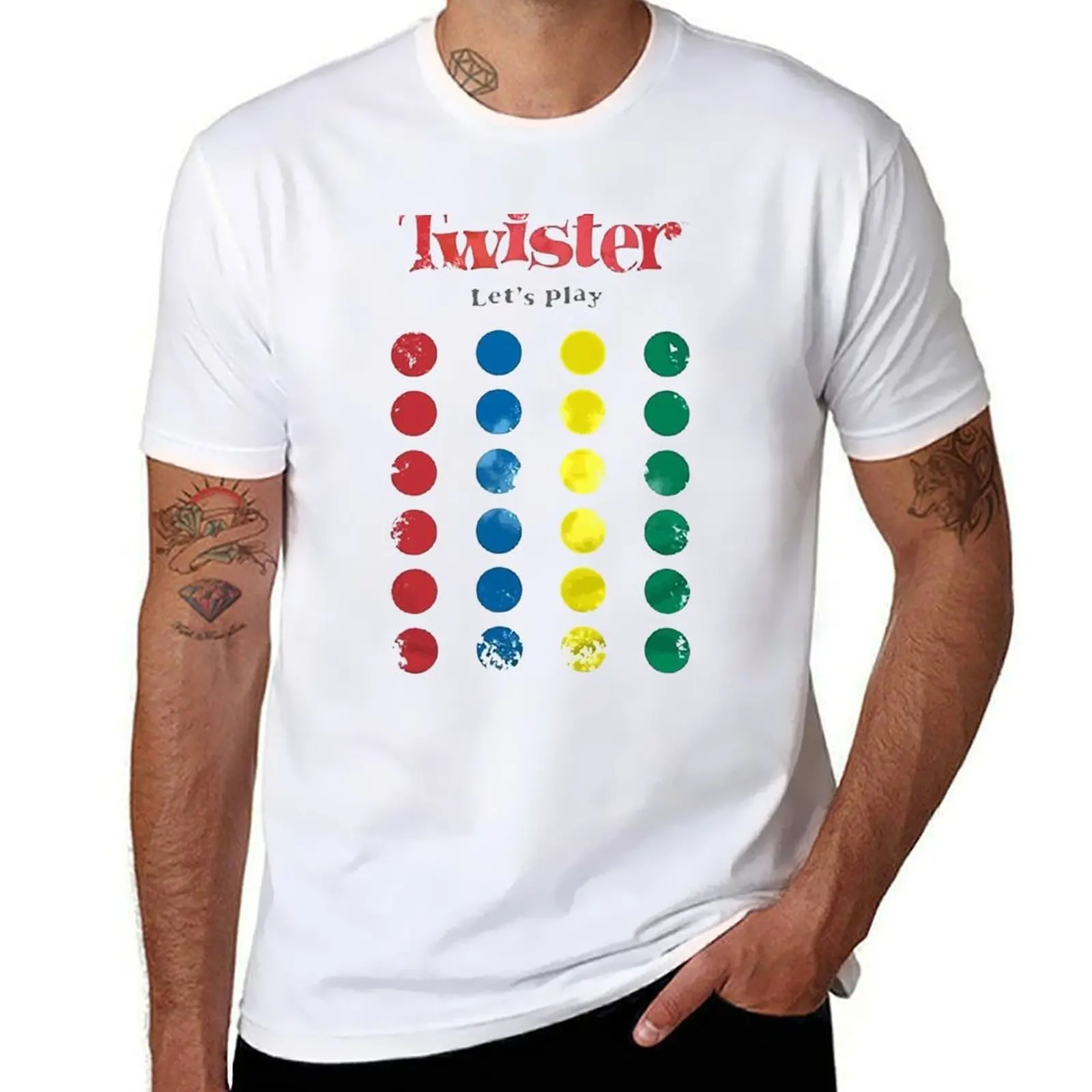 

Twister Lets Play Game T-Shirt t shirt man cotton cotton tshirt 100% T-Shirt