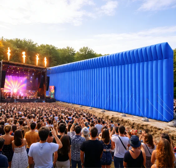 Barrera acústica inflable portátil, valla insonorizada para control de ruido en sitios de construcción, barrera de sonido inflable