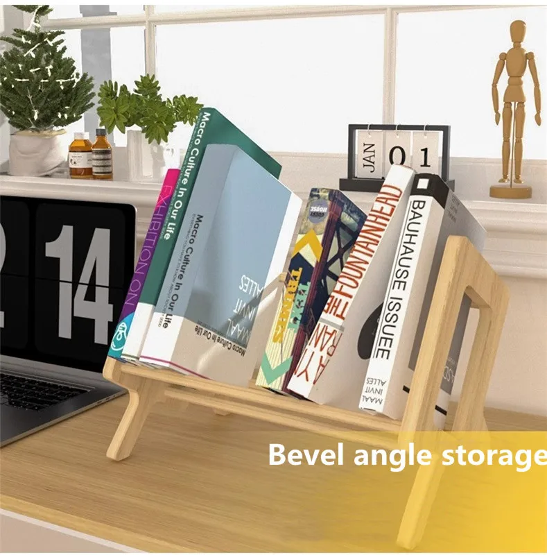 Desktop Mini Solid Wood Book Shelving Simple Office Documents Magazine Stationery Home Studyroom Books Sundry Organizer Rack