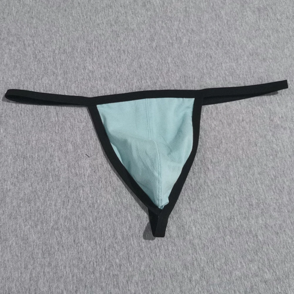 Thin Breathable Cotton Men's Underwear Thong with Supportive Pouch Soft Lightweight Underpants G String Style for Everyday Wear