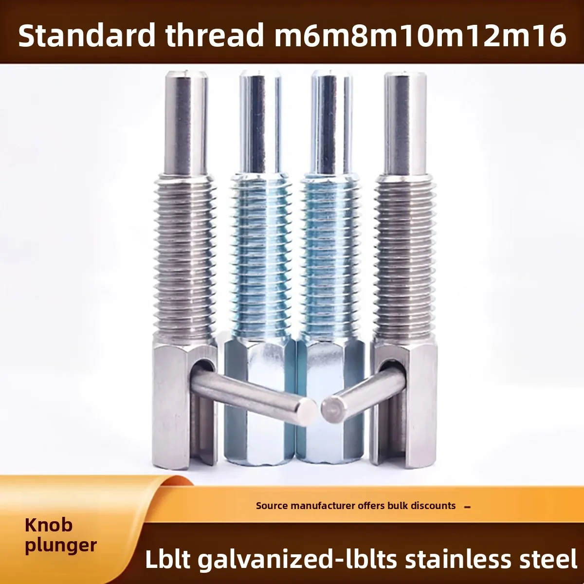 L Shape Knob Plunger Locating Pin, Long Thread Spring Detent Pin Sizes M6 To M16