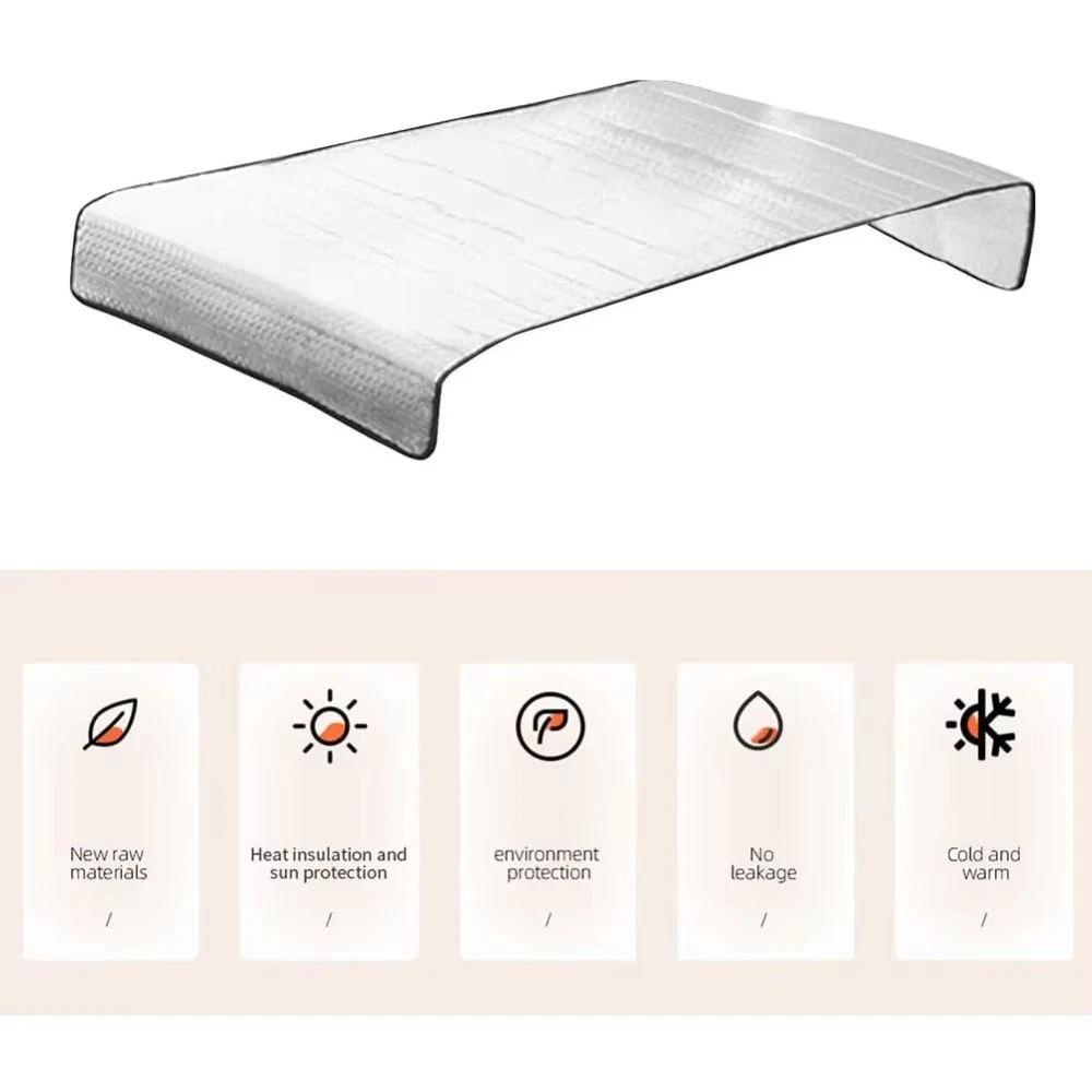 Outdoor Aluminum Foil Air Conditioner Cover Rainproof Sunproof Dustproof Clean Protective Sleeve With Elastic Band Lifting Loop view 3