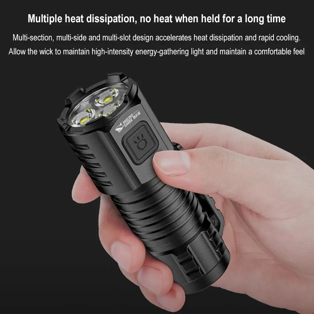 Portable Mini LED Flashlight 3LED Ultra Strong Light Flash Light USB Rechargeable Built-in Battery with Pen Clip Easy To Carry