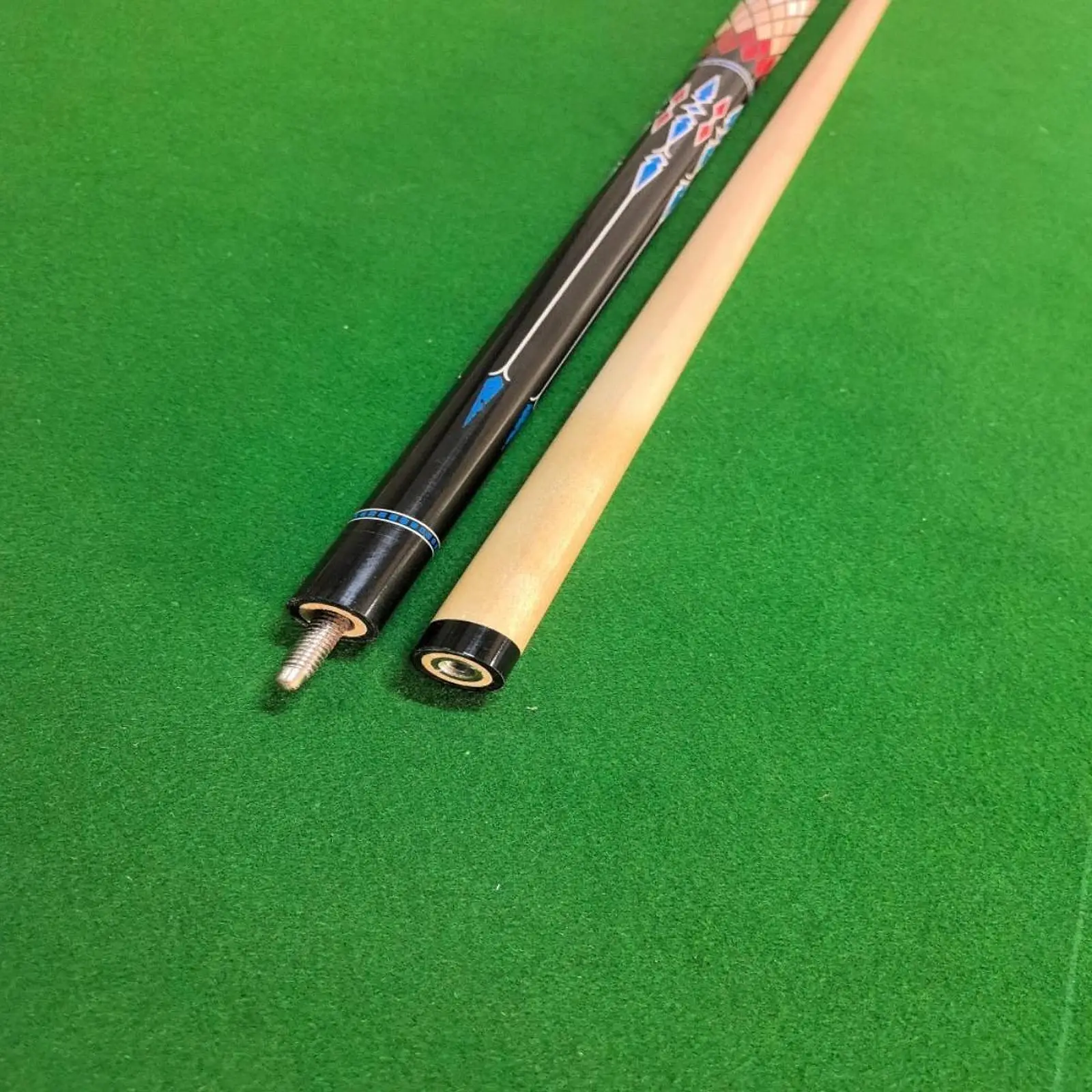 1/2 Split Maple Billiard Cue Stick 57 Inch Pool Stick with 13mm Tip for Table Billiards and Snooker