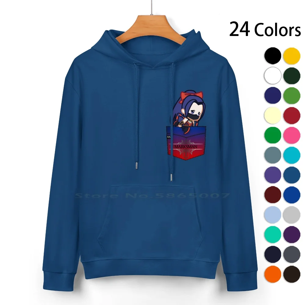 Mobile Legends Hanabi Pouchie Shirt-In Pocket Pure Cotton Hoodie Sweater 24 Colors Pocket Pouchie Phone Mobile Legends Hanabi