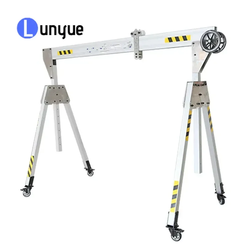 1T-5T Foldable Mini Aluminum Mobile Gantry Crane Adjustable Portable Light Lift For Workshop Garage Warehouse Heavy Duty