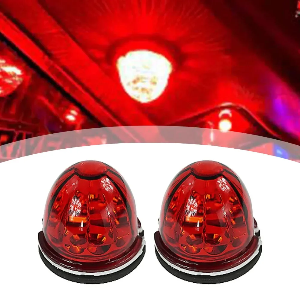 2Pcs Watermelon Bulbs Light Red Glass Lens Lamp Kit Red Lens W/ 1156 LED Bulbs Incandescent 12V DC Vehicles Car Light Part