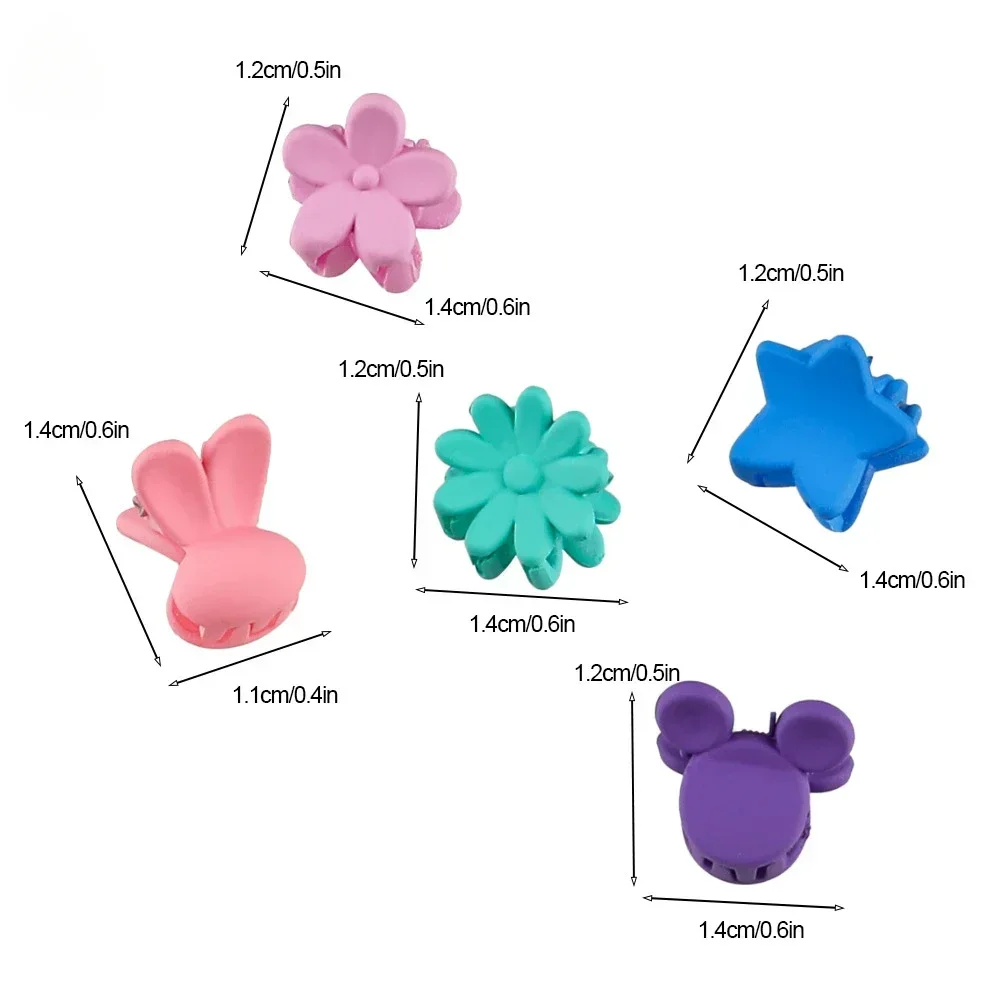 10 Buah Klip Cakar Rambut Lucu Kecil untuk Anak-anak Jepit Rambut Warna-warni Hiasan Kepala Kelinci Kartun Aksesori Rambut Anak Perempuan