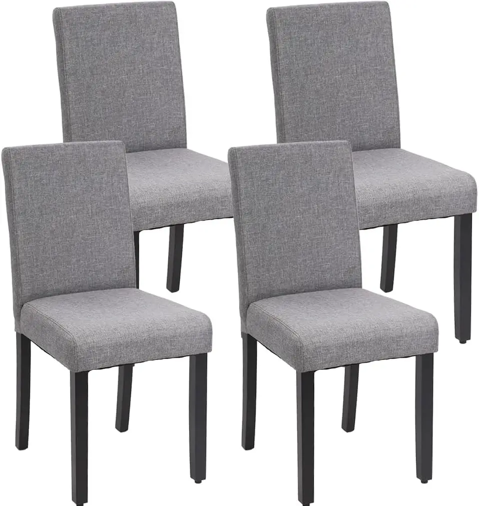 NEW Dining Chairs Set of 4,Dining Room Chairs Kitchen Chairs Elegant Design Modern Fabric Upholstered Dining Chairs,Fabric Grey