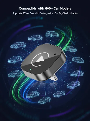 Imagen 2 del producto (Tipo C) Dongle carplay 2 en 1, carplay inalámbrico Apapter USB C/Android Auto USB C para converte con cable a Plug & Play inalámbrico