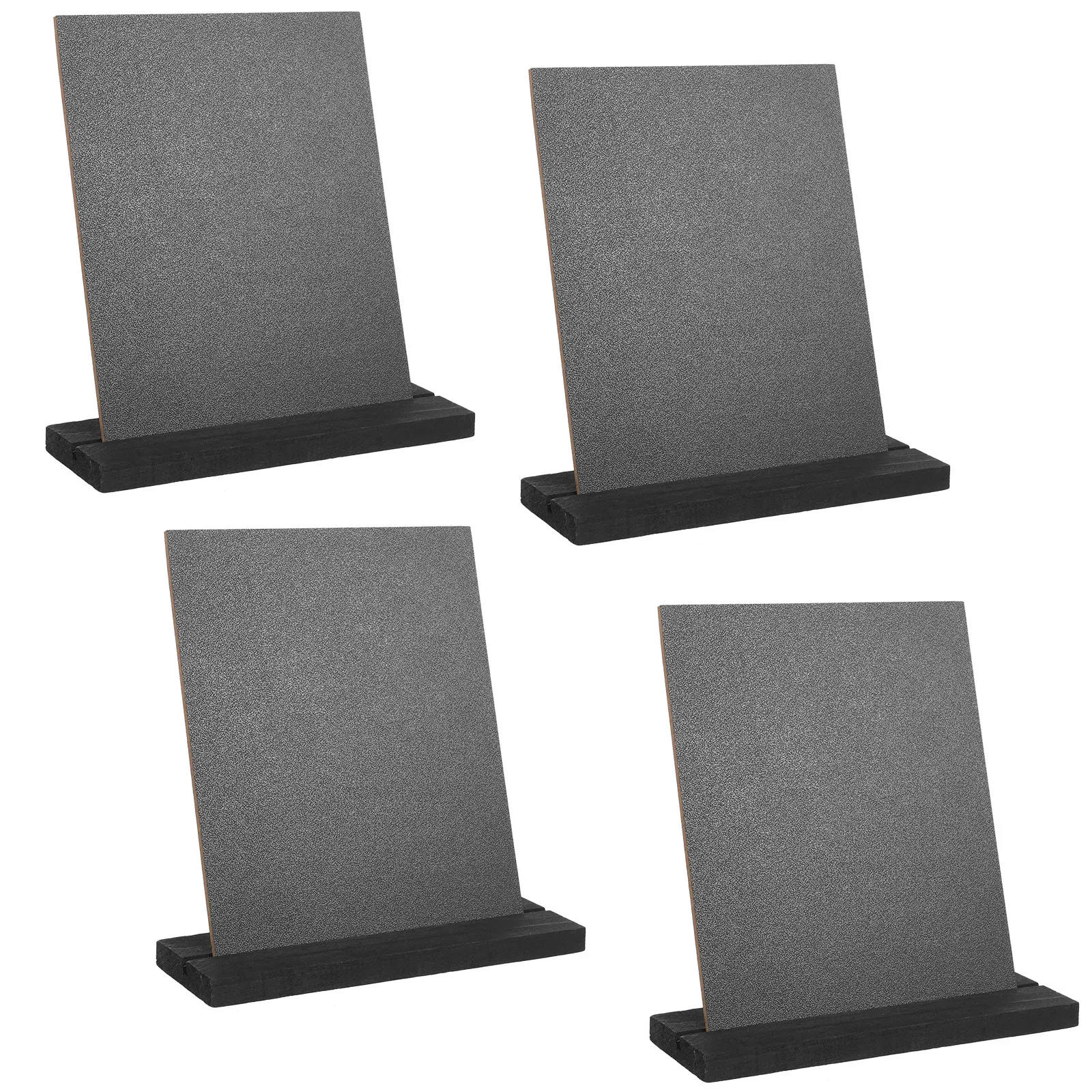 4pcs Mini Double-Sided Blackboard with Wooden Base – for Mood Notes, Messages, Drawings, Home, Bar, Cafe, Wedding Decor