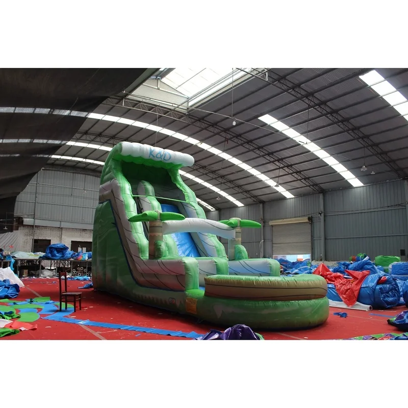 Commercial-grade Green-themed Inflatable Slide, Sturdy and Durable, Combining Visual Appeal with Practicality.