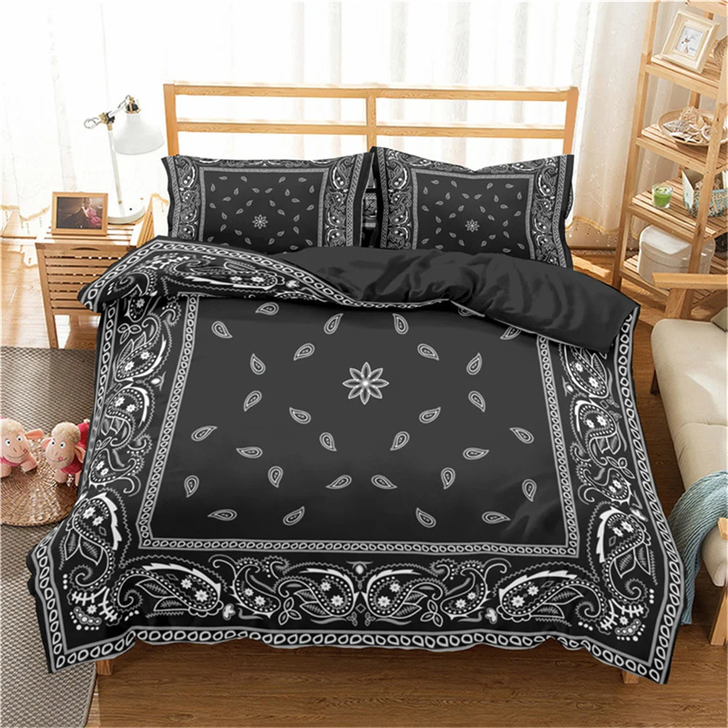 Paisley Bandanna Printpolyester Duvet Flowers Abstract Bedding Set Bedroom Decor Comforter Cover Single Double King Bedclothes