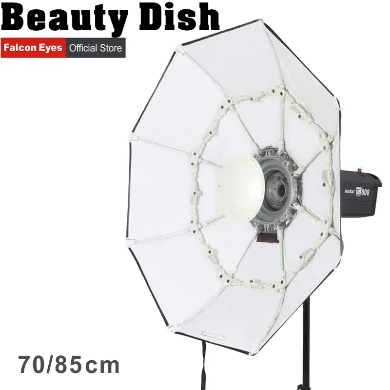 Falcon Eyes Foldable Beauty Dish Softbox 70cm 85cm radar radome with Bowens Mount for Studio Strobe Flash Light