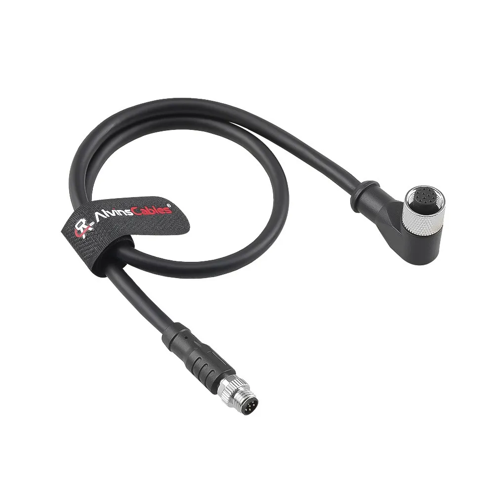 Livox Mid-360 LiDAR to Unitree Go2 Robot Dog M12 A-Code 12-Pin Female to M8 6-Pin Power Data Cord for 3D Sensing Applications