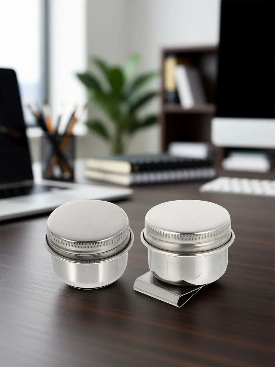 2Pcs Oil Palette Cup Stainless Steel Brush Washing Pot for Painters Color Mixing Solvent Storage Leak Proof Lid Fast Drying