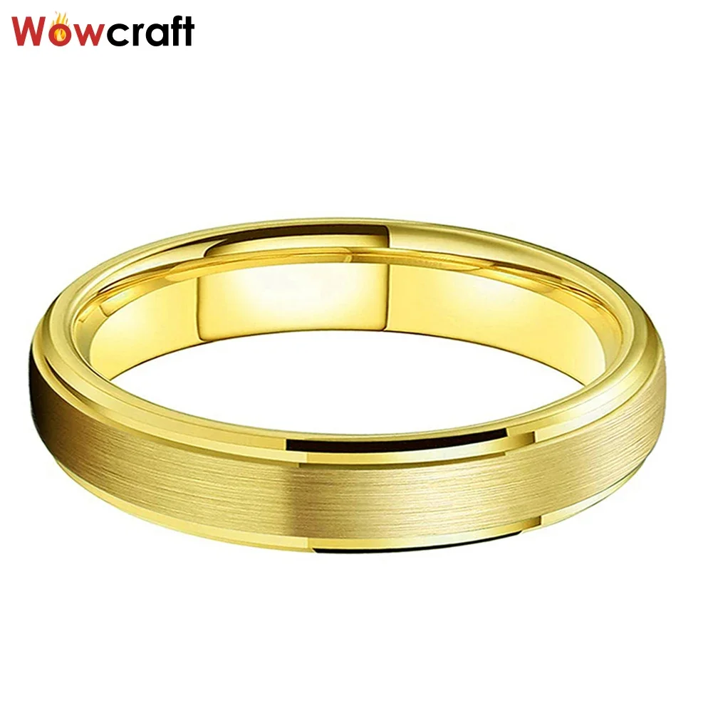 Fashion Jewelry Gold Luxury Wedding Band Brushed Finish I Love You Engraved Wholesale Comfort Fit
