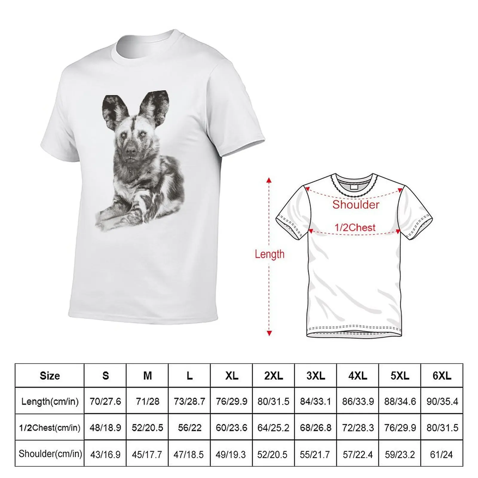 Wild Dog Making Eye Contact T-Shirt cotton tshirt 100% man t shirt cotton t shirt man casual T-shirt