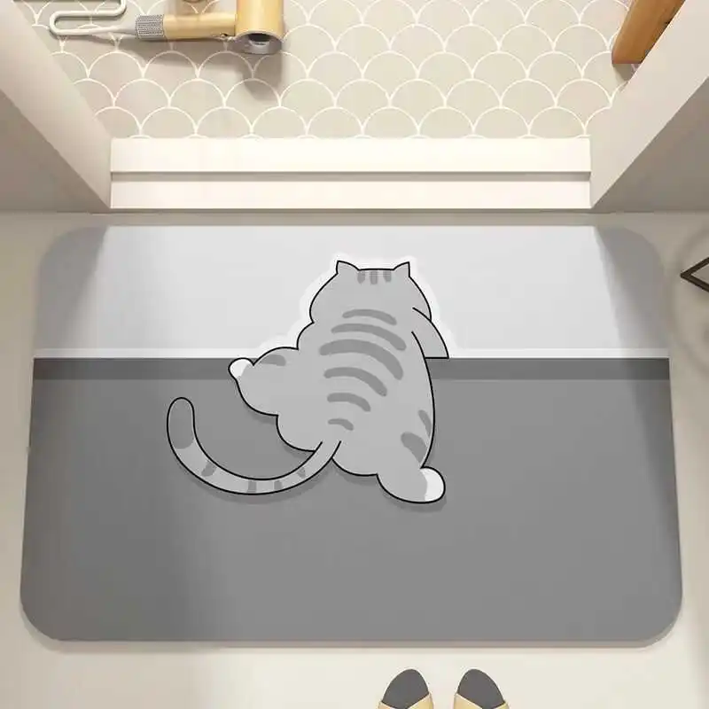 

Absorbent Silicon Dendroid Batoom Mat Cartoon Toilet Anti-Slip Qui Dry Home Batoom Floor Mat Animal ape Cusizable