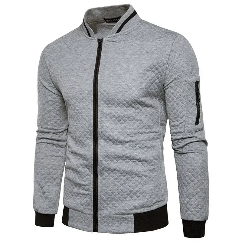 2026 new style autumn and winter fashionable sports checkered zipper jacket men's sports jacket men's casual design jacket