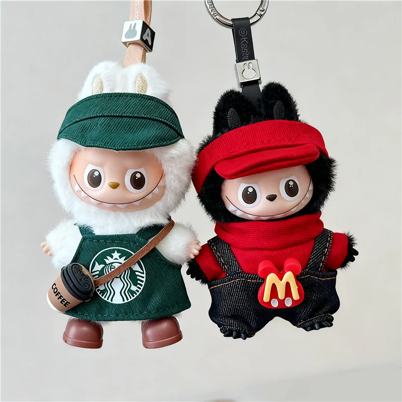 4.0 The Monsters Pin Love Series For Labubu Doll Workwear Fast Food French Fries Cosplay Clothes Fashion Coffee Ropa Clothing