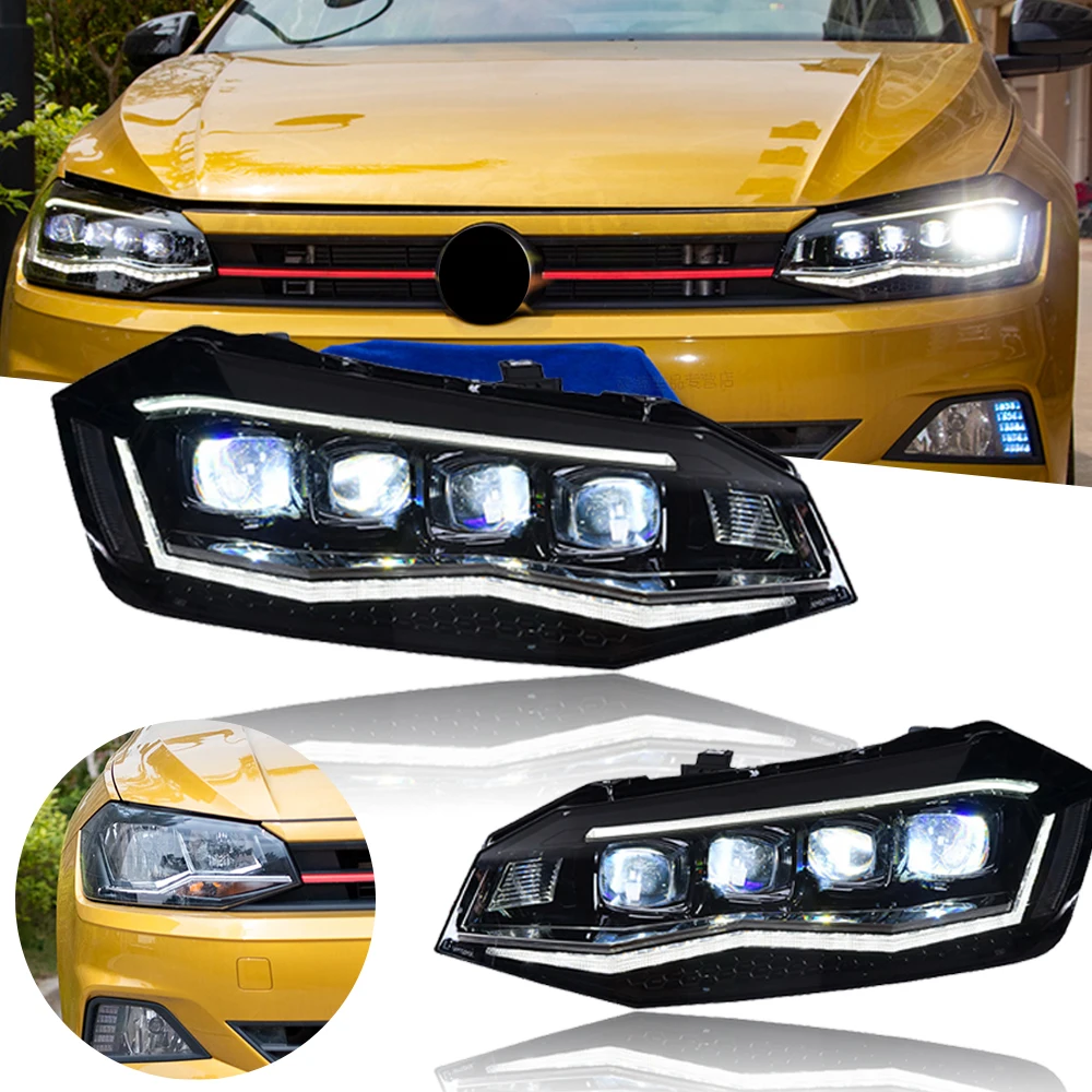 Headlight For VW POLO LED Headlights 2019-2022 Head Lamp Car Styling DRL Signal Projector Lens Automotive Accessories Front