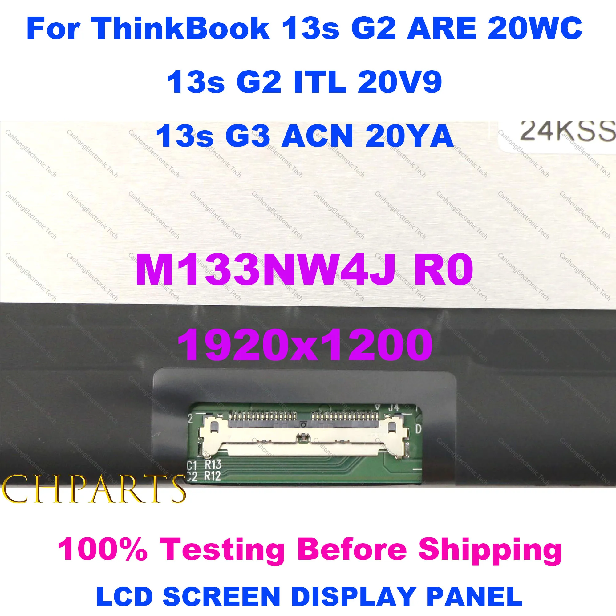 Imagem -03 - Painel de Substituição da Tela Lcd para Lenovo Thinkbook 13s g2 São 20wc 13s g2 Itl 20v9 13s g3 Acn 20ya 13.3 M133nw4j r0