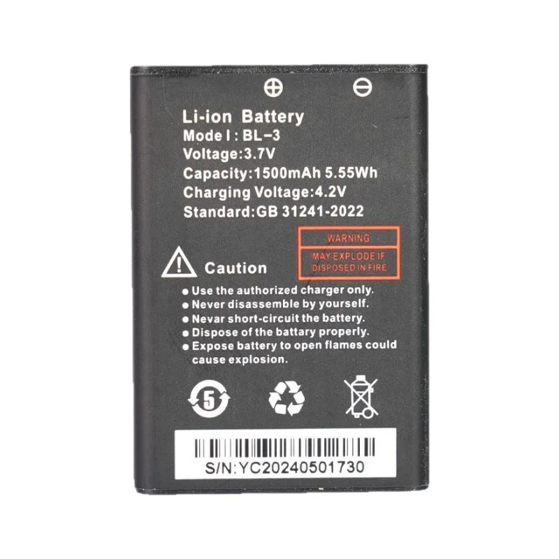 BL-3 3.7V 1500mAh 5.55Wh Li-ion Battery for Baofeng UV-3R/T6/T7 C50/512/UV-3R Walkie-talkie