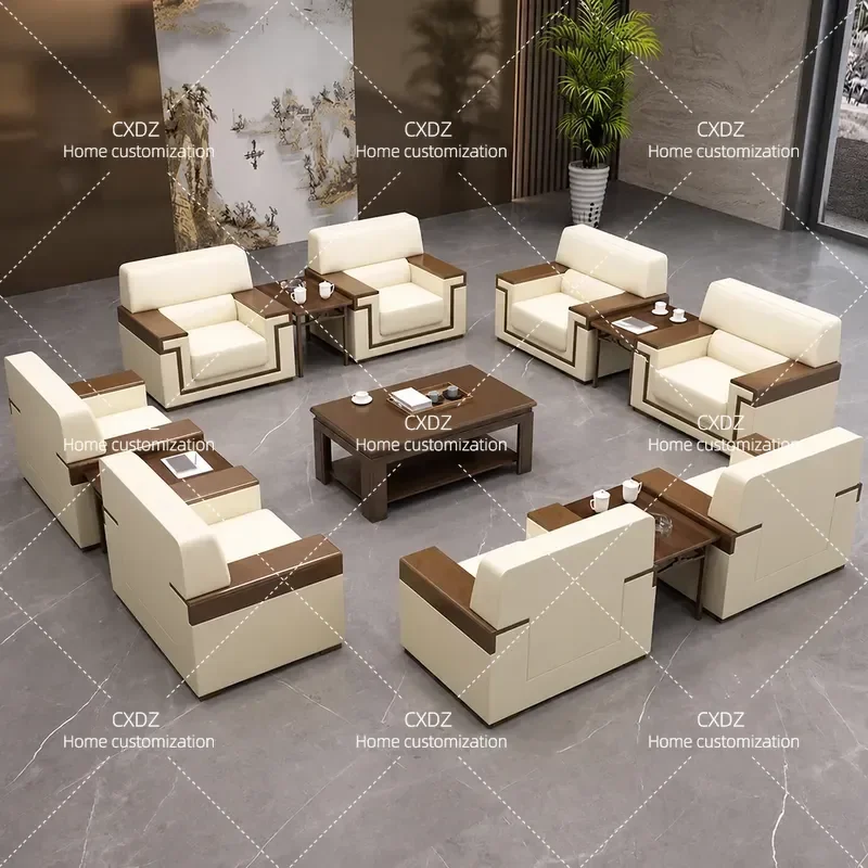 VIP Reception Reception Room Conference Sofa Single Seat Office Coffee Table Combination Leader Business Negotiation Three