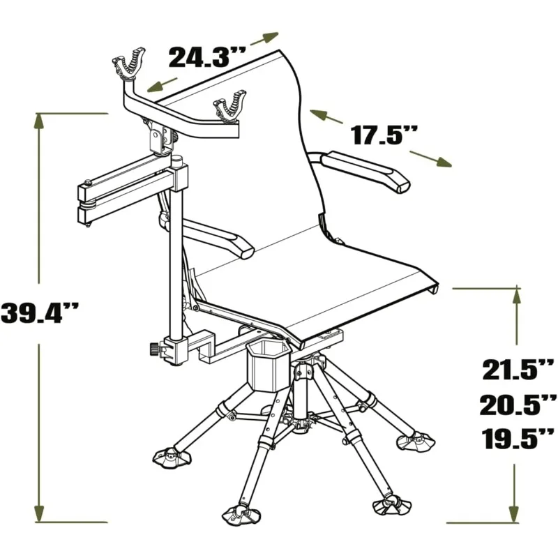 AXIS SG 360 Ultimate Shooting Chair with AXIS V2 Shooting Rest. Rocking Chair. Dual-axis Swivel and Tilting Chair. Camp