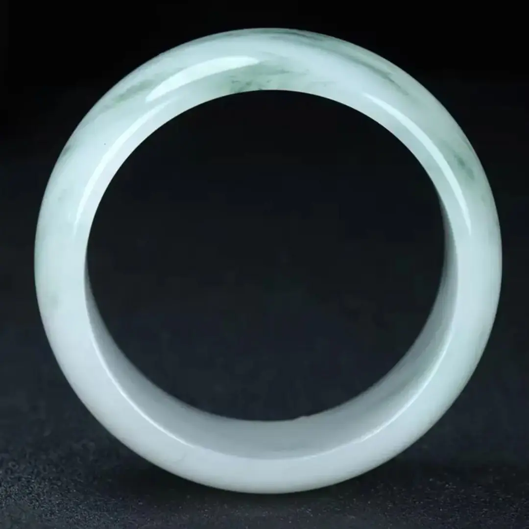 Golden silk jade old material widening Xinjiang tire bracelet floating green