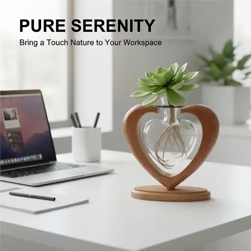 [B17B!】 Home Christmas Decor Plant Propagation Station, Solid Wooden Stand Rooting Vase For Cuttings, Plant Lovers Mom Wife Gift