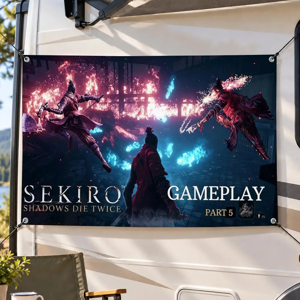 Game Action Sekiro Flags Decorative Flag Banner Indoor Outdoor Garden Yard Patio Party Camping Wall Decor Gift